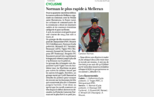 Article du Courrier de l' Ouest sur la course de MELLERAN le 31/05/19