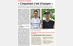 Article du Courrier de l'Ouest sur Sébastien Bichon le 17/06/19.