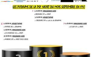 Les podiums du mois de SEPTEMBRE de la PSF NIORT.