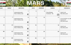 Mois de Mars -> Prenez note 📝🗓️