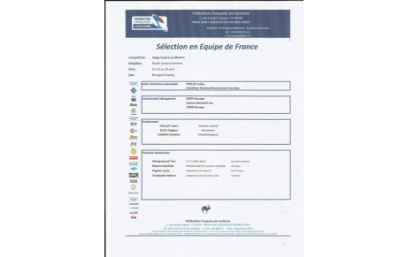 Stage Equipe de France Juniors