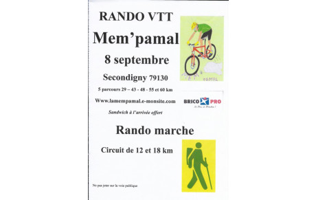 Randonné VTT le 08/09/19 d'un  partenaire publicitaire de la course de SECONDIGNY.